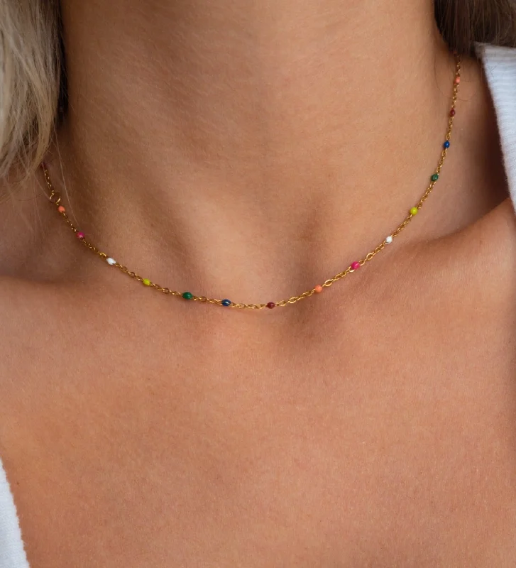 Beaded tribal necklaces-Alba Choker