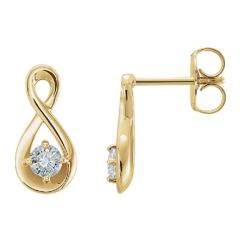 Subtle star earrings-5 x 12mm 14k Yellow Gold 1/5 CTW Diamond Infinity Earrings (G-H, I1)