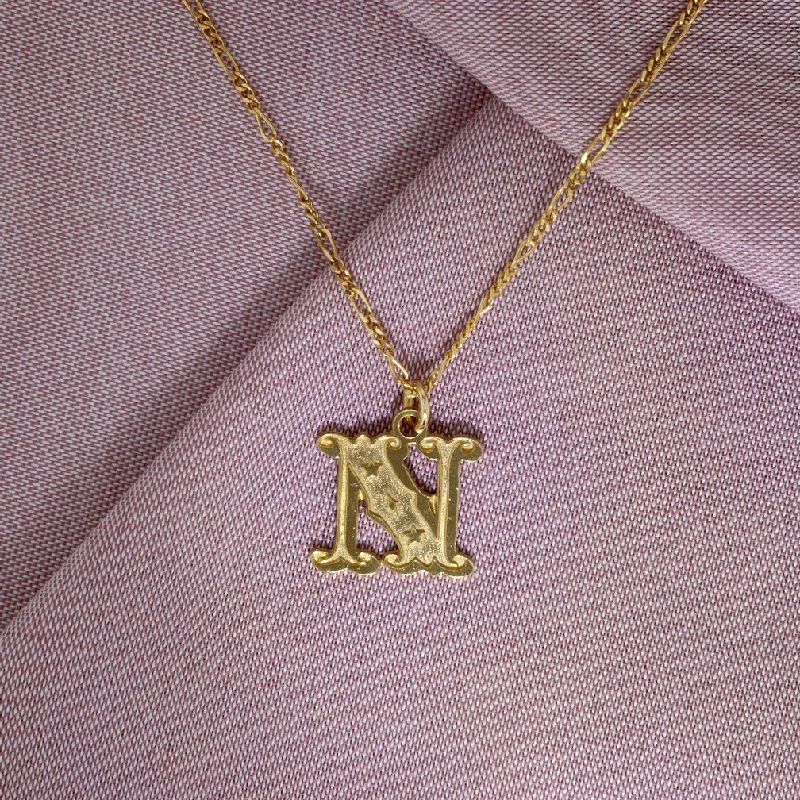 Warding eye necklaces-Circus Letter N Gold Plated Necklace