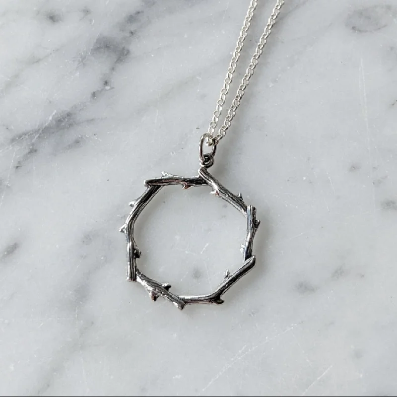 New moon necklaces-Ring of Thorns Necklace