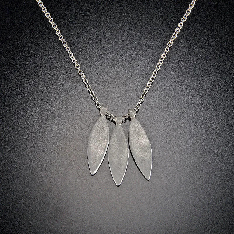 Tailored initial necklaces-Three Single Leaf Charm Necklace