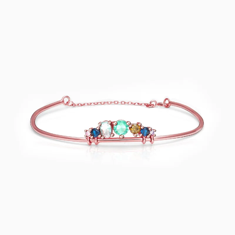 Indian tile bracelets-Anushka Sharma Rose Gold Multi-Hued Tiara Bangle Bracelet