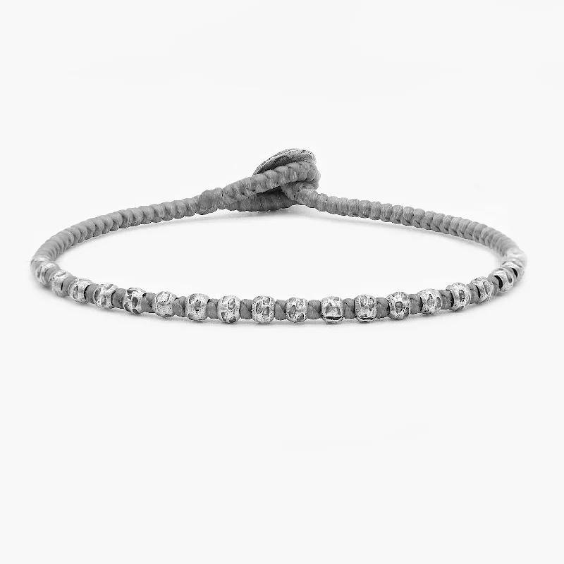 Classic cameo bangles-Braided "Kamasan" Silver Bracelet (Grey)