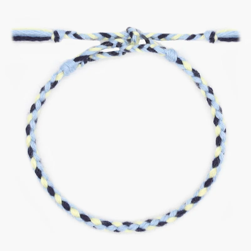 Trapezoid gem bangles-Pranayama Cotton Bracelet (Yellow/Blue)