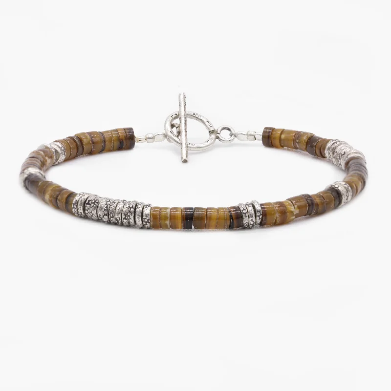 White quartz bangles-4mm "Rodeo" Bracelet (Tiger Eye)