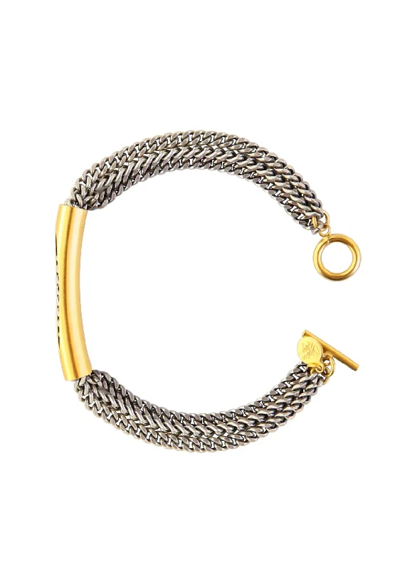 Sharp link bracelets-Morgan Triple Strand Bracelet in Silver