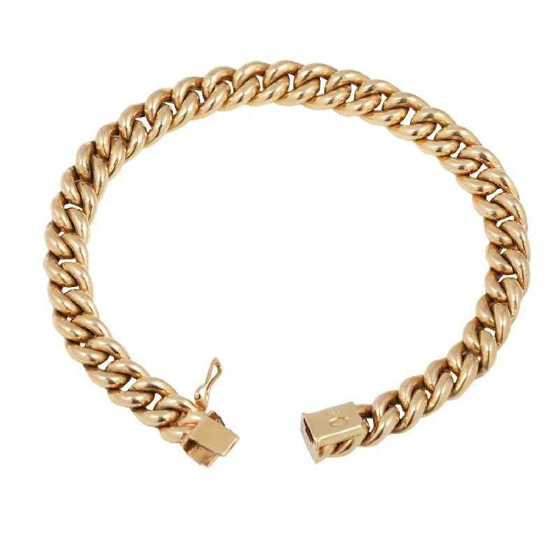 Oval design bangles-Gold Silk Curb Bracelet