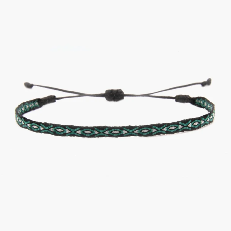 New moon bangles-Handmade Purnama Bracelet (Black/Turquoise)