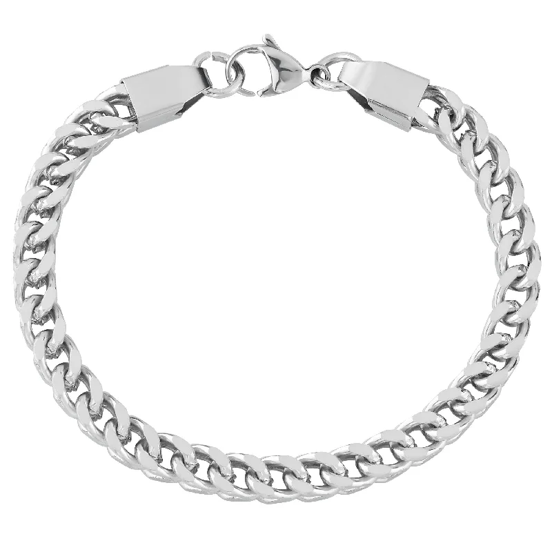 Bead line bangles-London Fog 8 Inch Square Cuban Link Unisex Bracelet