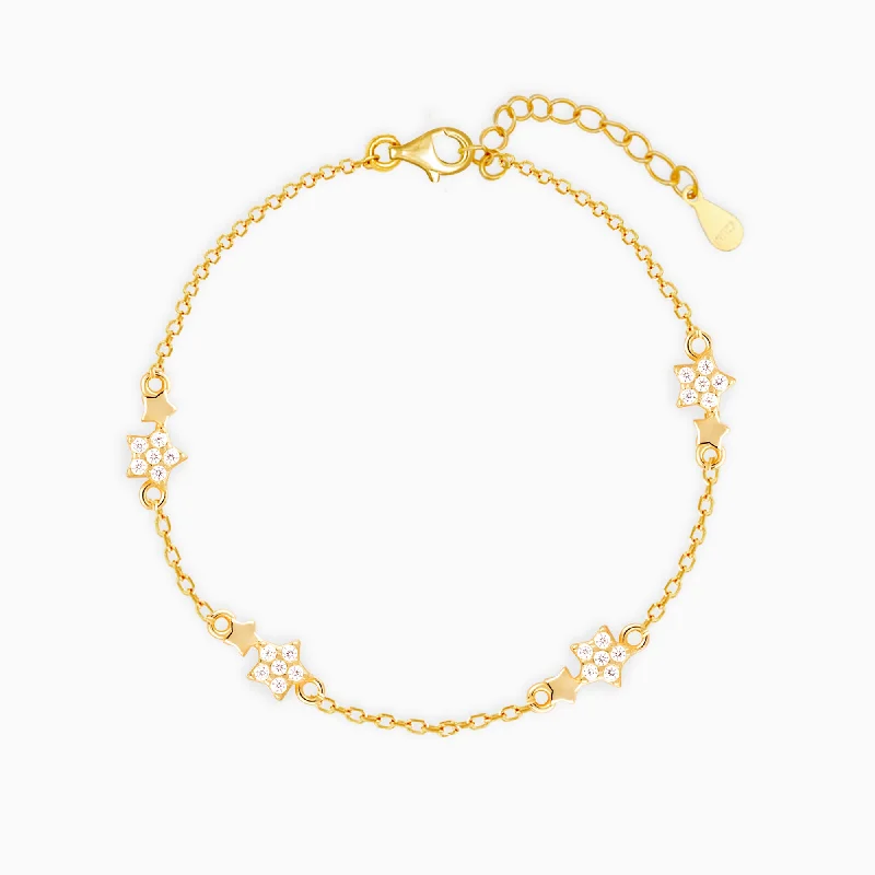 Hook clasp bracelets-Golden Paired Star Bracelet