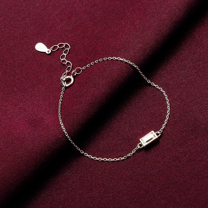 Little wing bangles-Silver Treasure Box Of Memories Baguette Bracelet