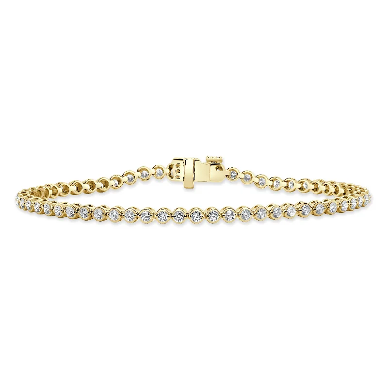 Sweeping art bracelets-Joelle Collection Diamond Bezel Set Bracelet 2.00ct 14K Gold - White