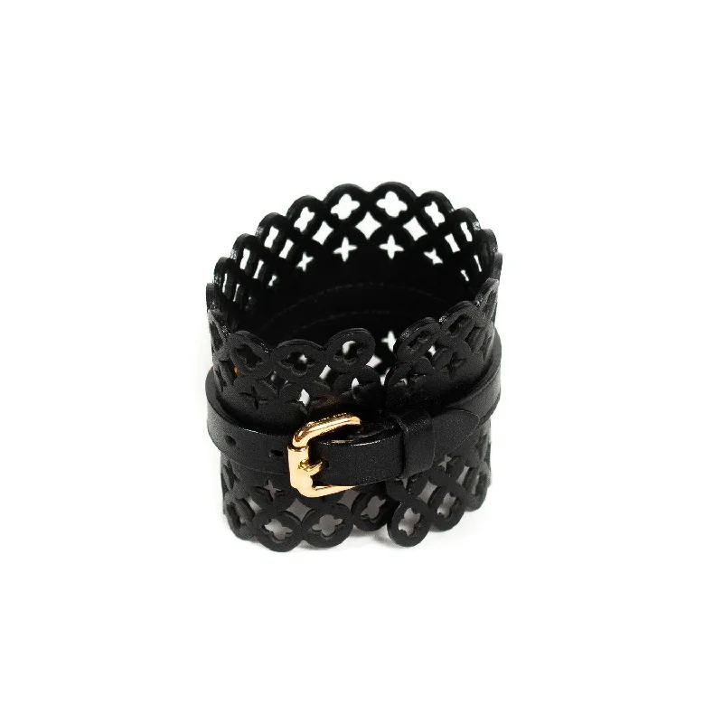 Crystal charm bracelets-Louis Vuitton Leather Wrap Bracelet