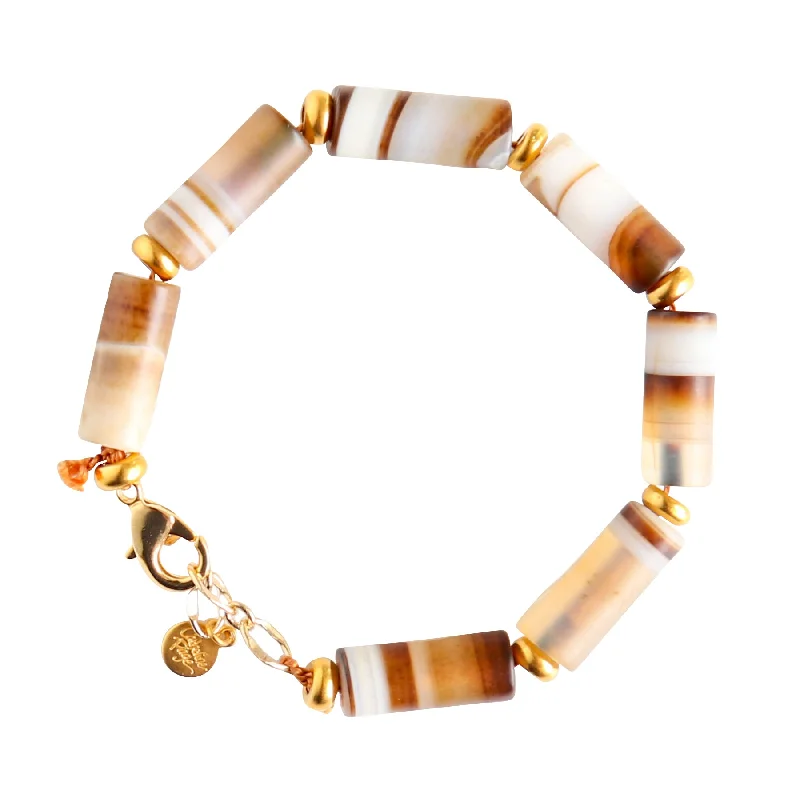 Sharp chain bracelets-Keystone Bracelet in Dalmatian Jasper