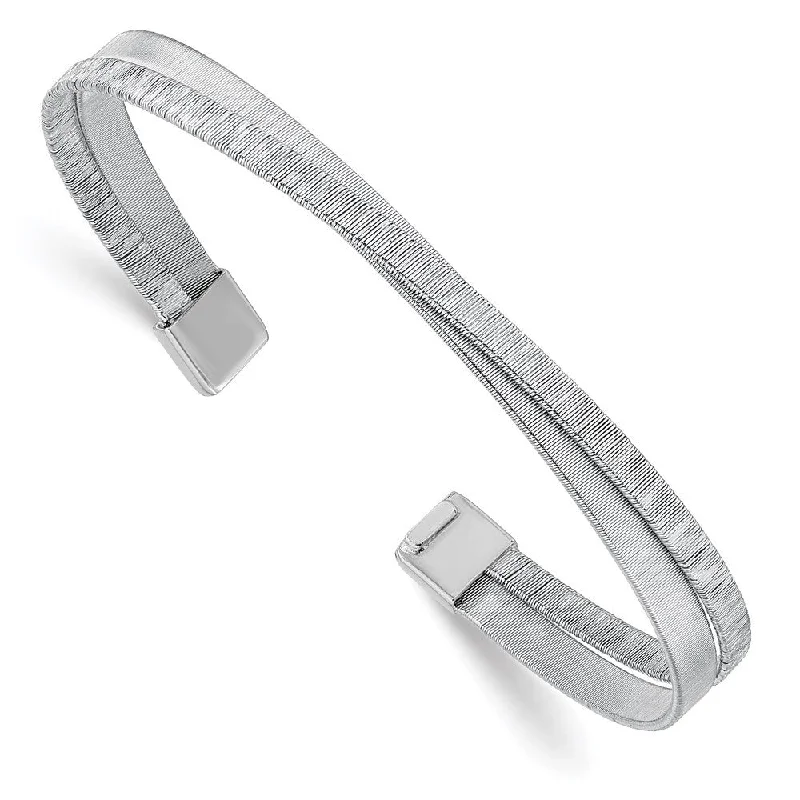 Trapezoid shape bracelets-925 Sterling Silver Textured Bangle Bracelet