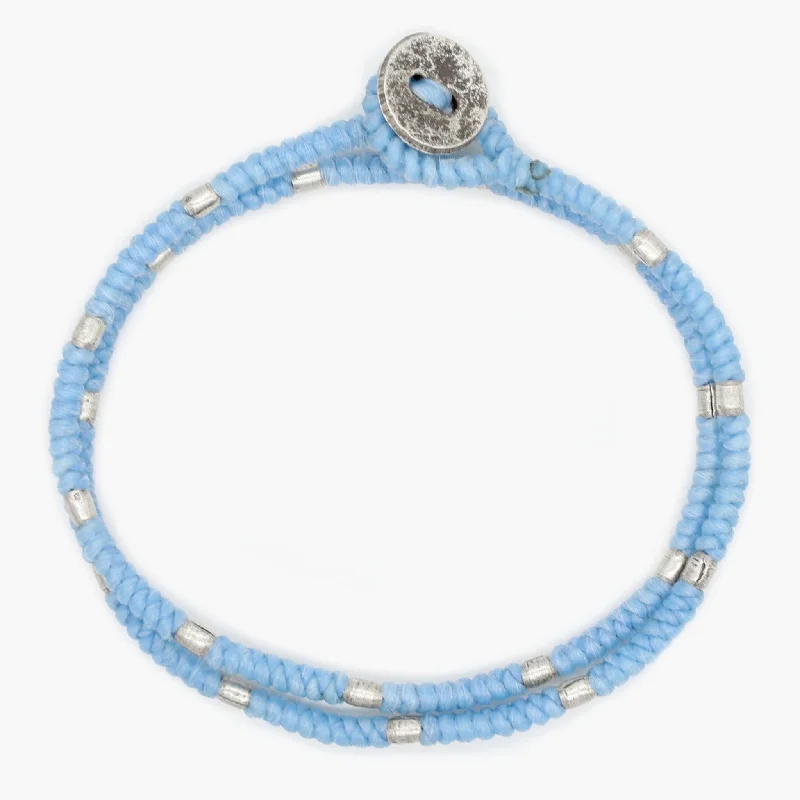 Ripple pattern bracelets-3mm "Jalisco" Braided Bracelet (Light Blue)