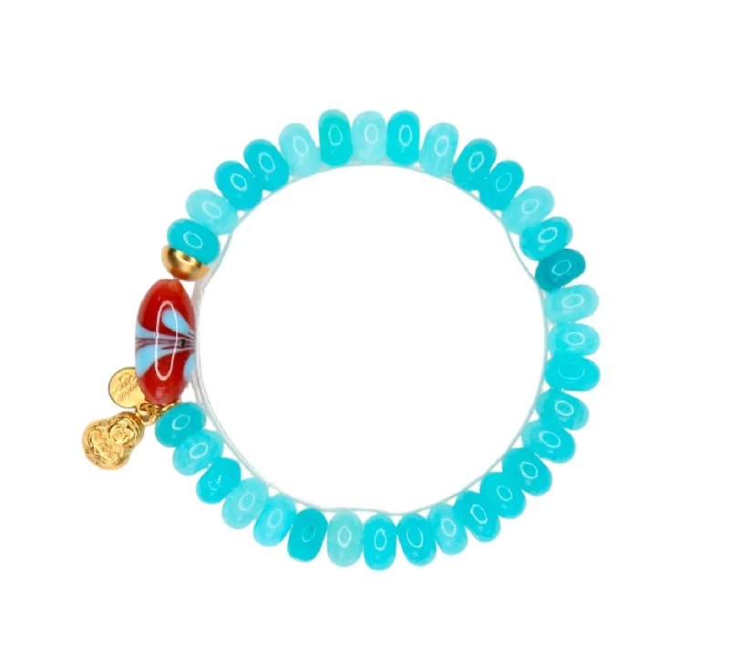 Slim rose bangles-Dharma Elastic Bracelet in Ocean Blue