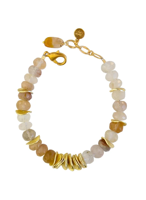 Prism crystal bangles-Juno Bracelet in Rutilated Quartz