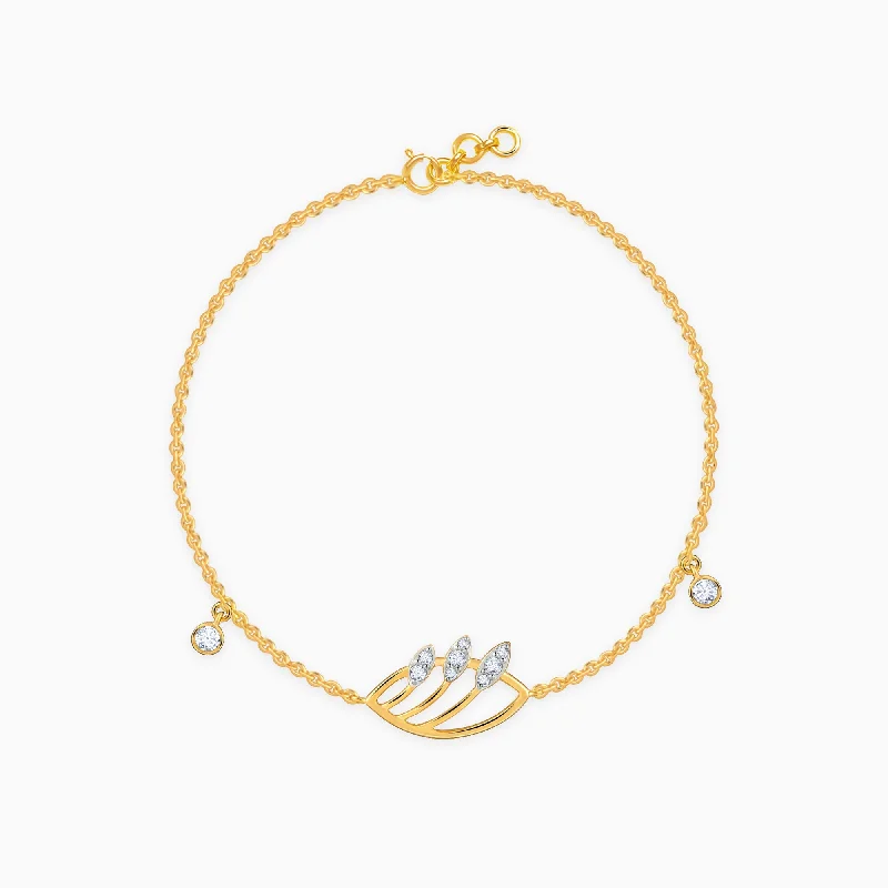 Slim stack bracelets-Gold Timora Diamond Bracelet