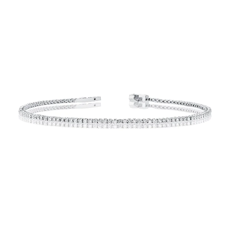 Crystal-wrapped bangles-Joelle Collection 1 ct. t.w. Diamond Tennis Bracelet 14K Gold