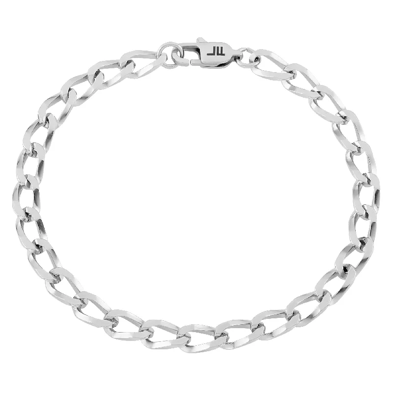 Little wing bangles-London Fog Cable Link 8 Inch Stainless Steel Bracelet