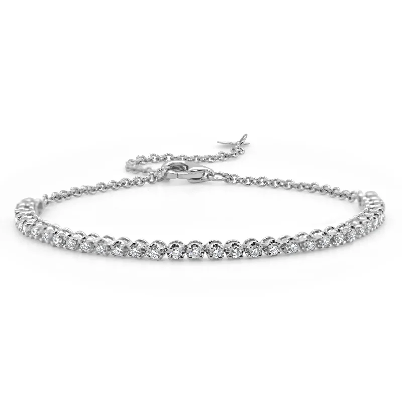 Night gothic bracelets-Joelle Collection Diamond Bracelet 0.50ct 14K Gold - White