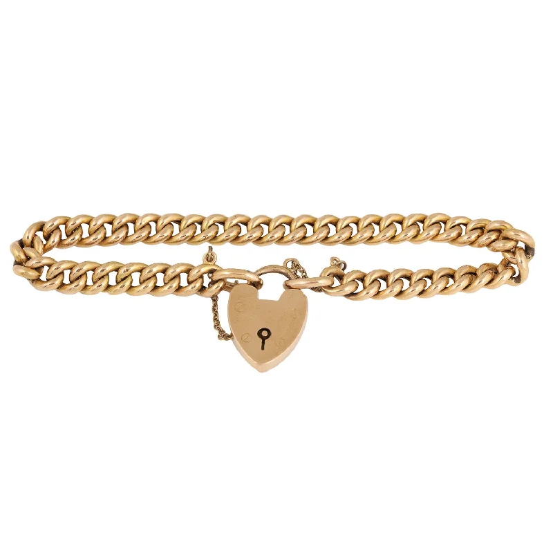 Smooth form bracelets-English Heartlock Curb Bracelet