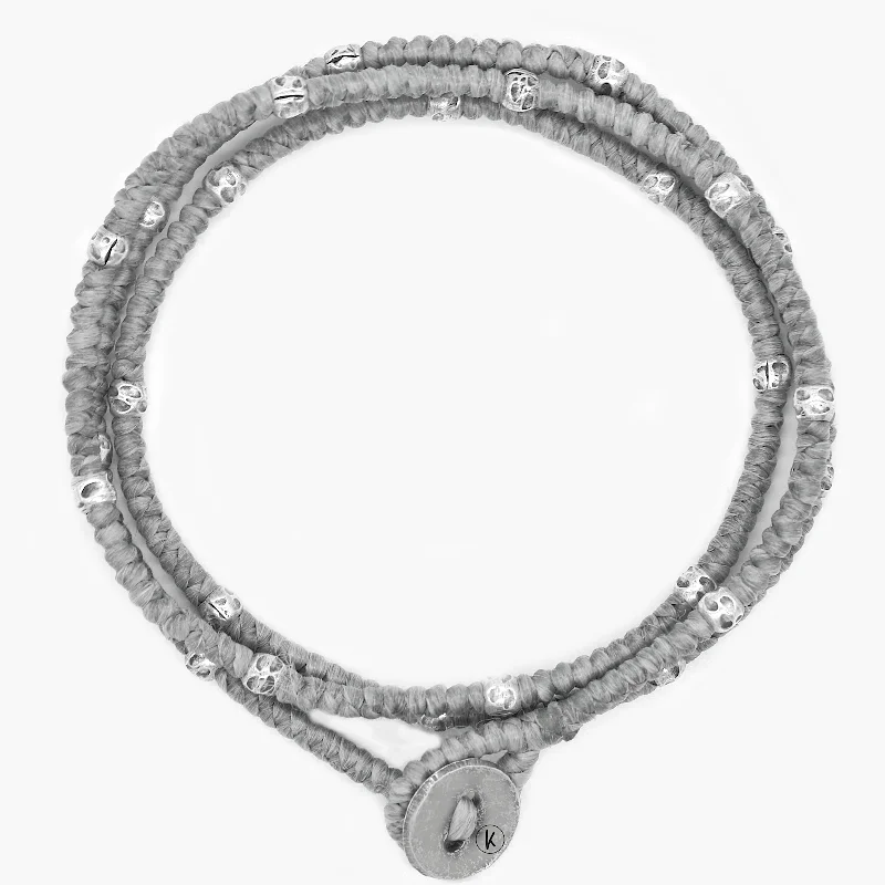 Peridot stone bracelets-3mm Triple Wrap "Kamasan" Braided Bracelet (Grey)