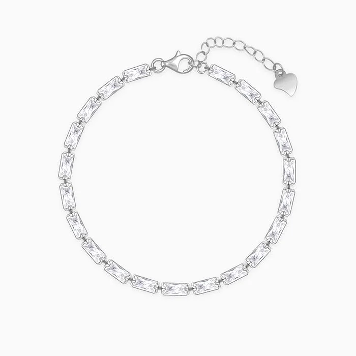 Spiral wire bangles-Silver Parade of Baguette Bracelet