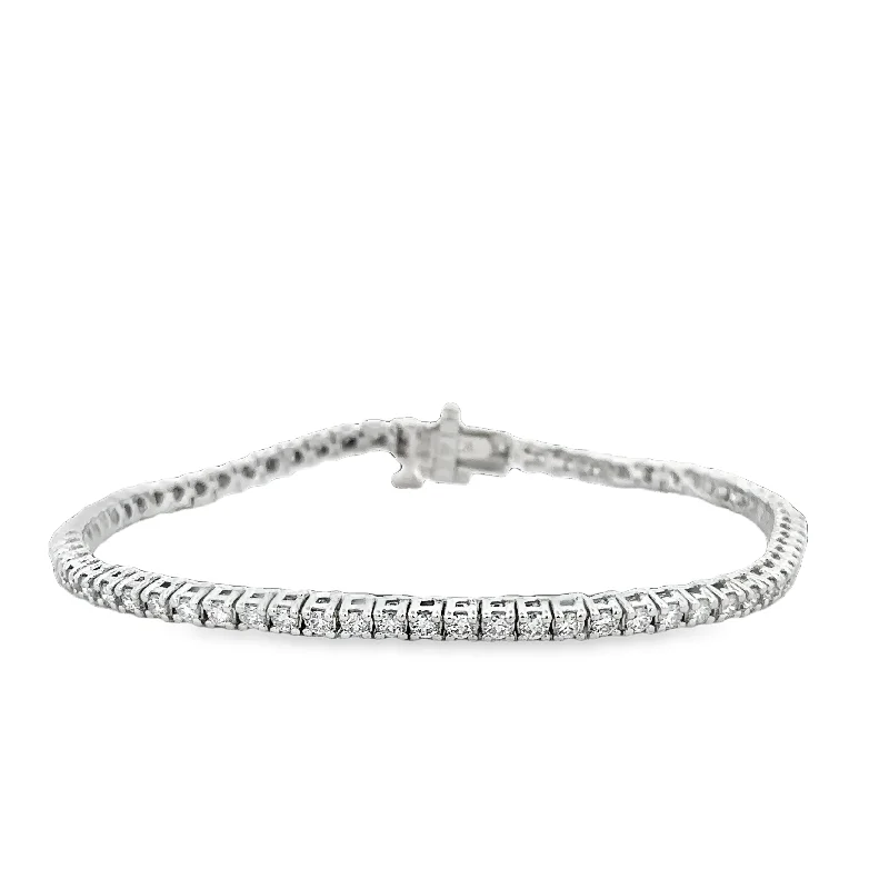 Beaded cluster bracelets-2.0 CTW Diamond Tennis Bracelet in White Gold