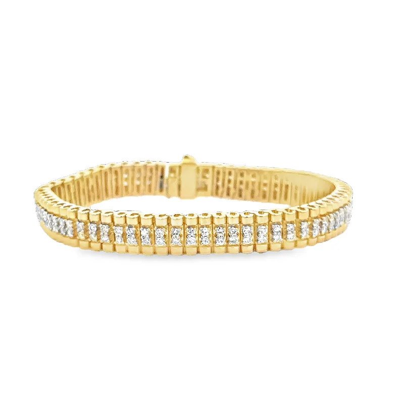 Loop knot bangles-Vintage Diamond Accented Bracelet in Yellow Gold