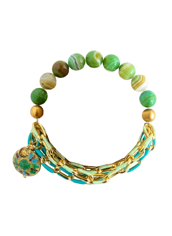 Knit cord bracelets-Fiji Elastic Bracelet in Jade Lime