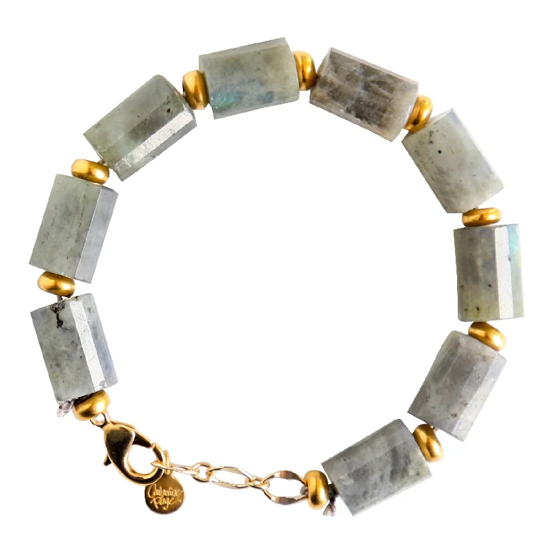 Stained wood bracelets-Keystone Bracelet in Labradorite