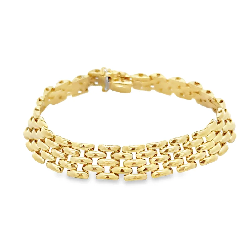 Oval link bracelets-Vintage 1980s Panther Style Bracelet in 18k Yellow Gold