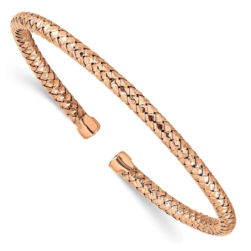 Warding eye bangles-925 Sterling Silver Rose Gold-plated Cuff Bracelet