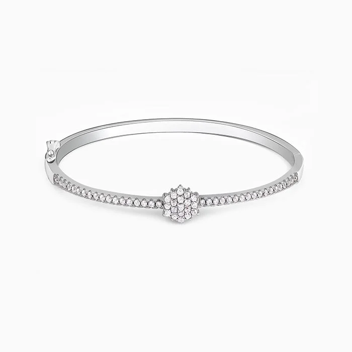 Spinel stone bangles-Silver Star Studded Bracelet