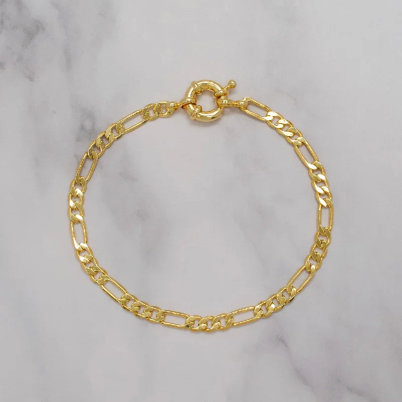 Fringe edge bracelets-Victoria Townsend Yellow Gold Plated Figaro Chain link Bracelet