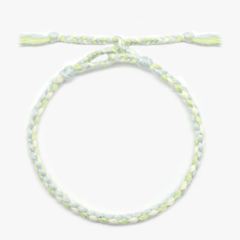 Georgian style bangles-Pranayama Cotton Bracelet (Turquoise/Green/White)