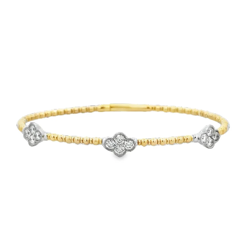 Ribbon tassel bracelets-Diamond Quatrefoil Flexible Bracelet