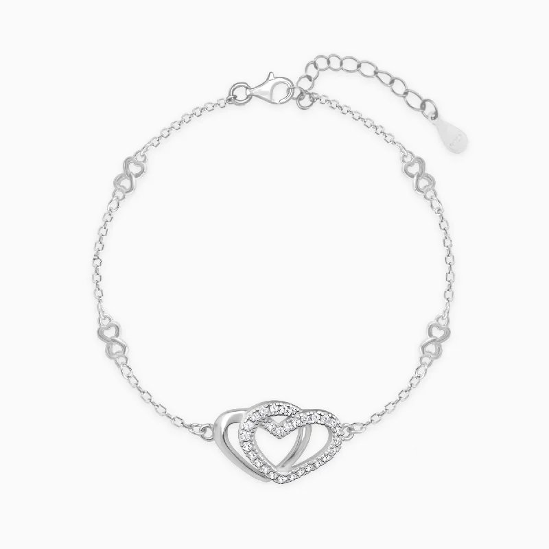 Sturdy stone bracelets-Silver Locked in Love Infinity Bracelet