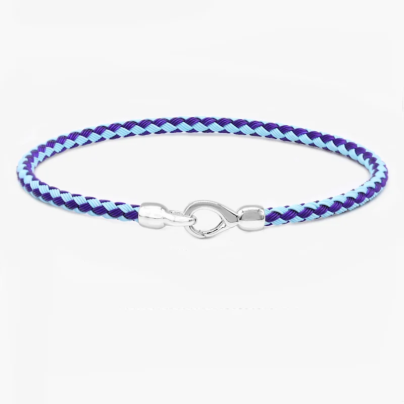 Gleaming diamond bangles-Sailing Cable "Plata" Bracelet (Shade of Blue)