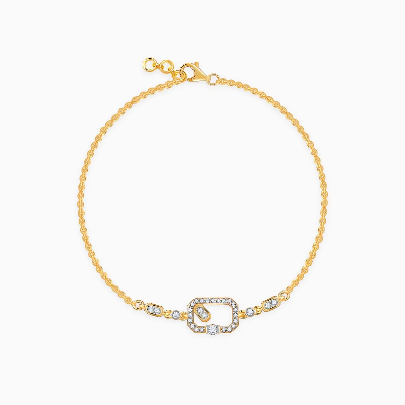 Satin weave bracelets-Gold Phaos Diamond Bracelet