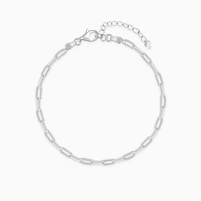 Fringe edge bracelets-Silver Interlinked Chain Bracelet