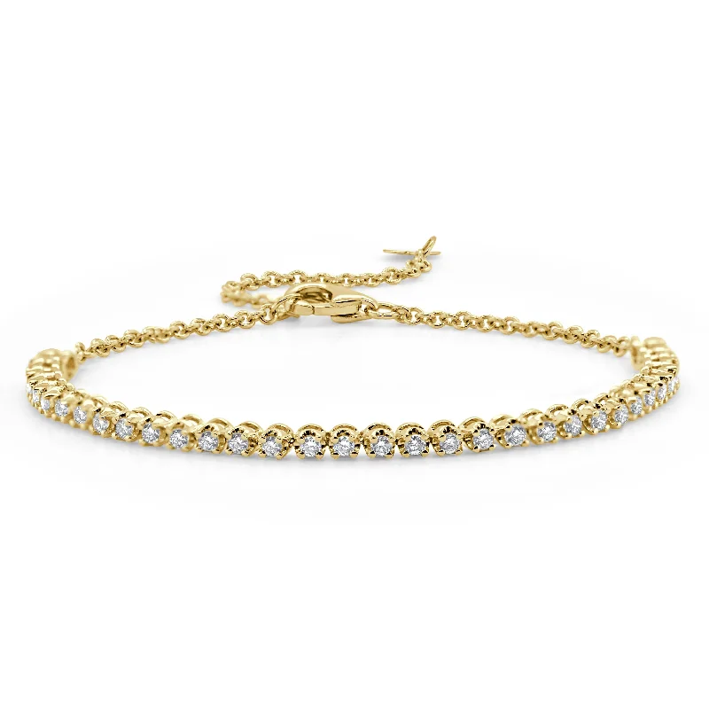 Bare dot bangles-Joelle Collection Diamond Bracelet 0.50ct 14K Gold - White