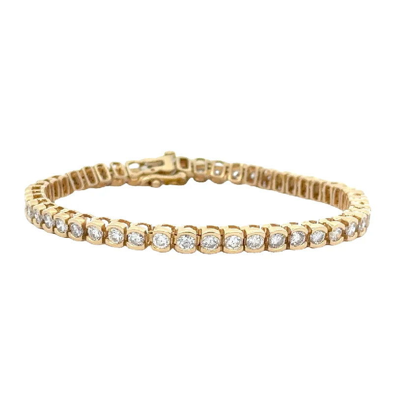 Reef bead bangles-6.0 CTW Diamond Tennis Bracelet in Yellow Gold