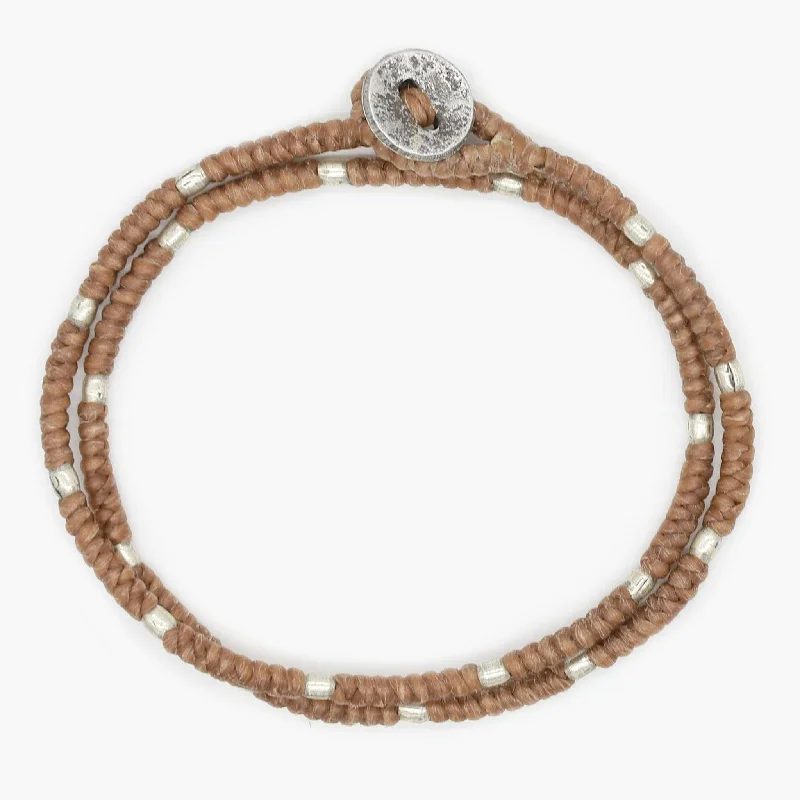 Crystal link bracelets-3mm "Jalisco" Braided Bracelet (Light Brown)