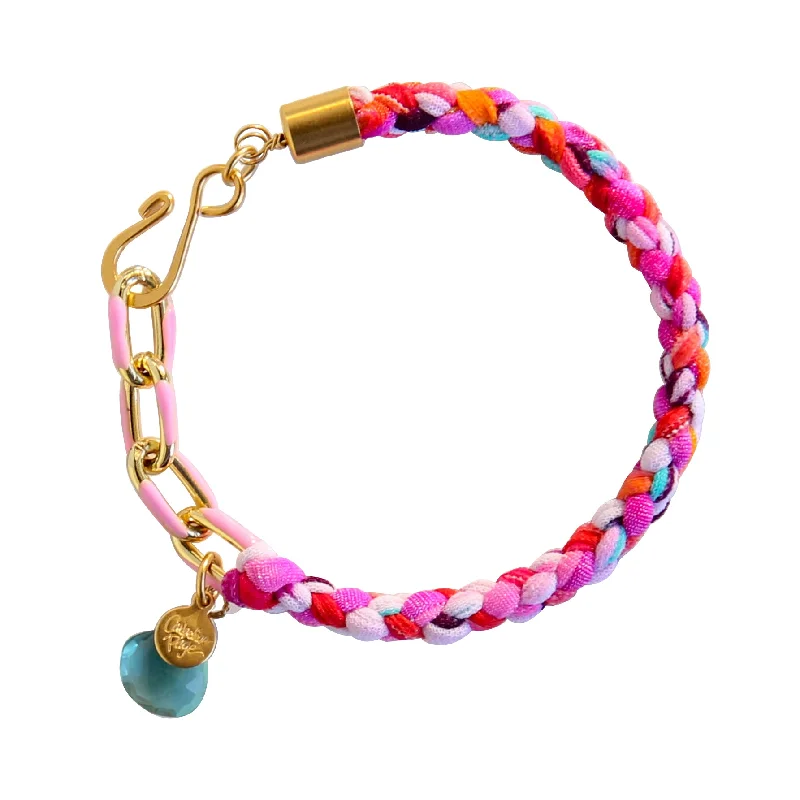 Oval design bangles-Twizel Braided Bracelet in Pink