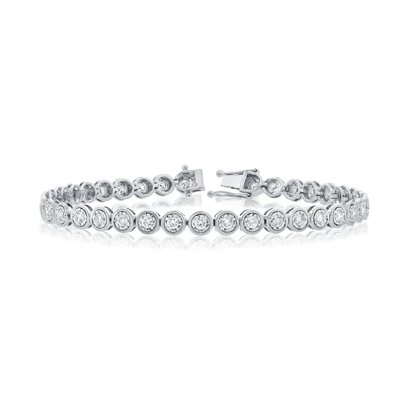 New moon bangles-Joelle Collection Diamond Bezel Bracelet 1.70ct 14K Gold - White