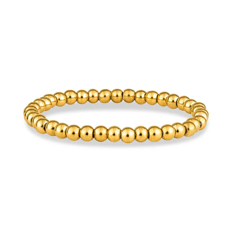 Braided tribal bangles-5mm Gold Beaded Bracelet