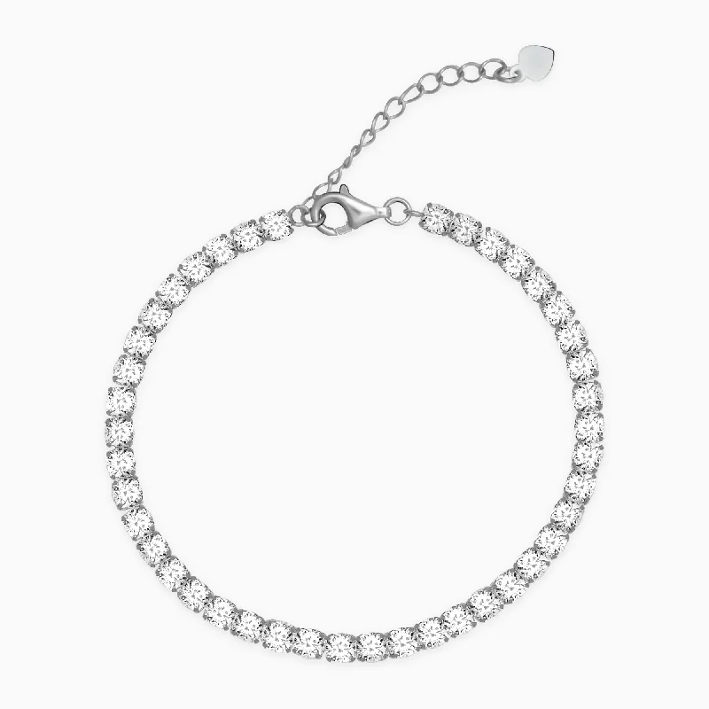 Crystal-wrapped bangles-Silver Solitaire GIVA Signature Bracelet